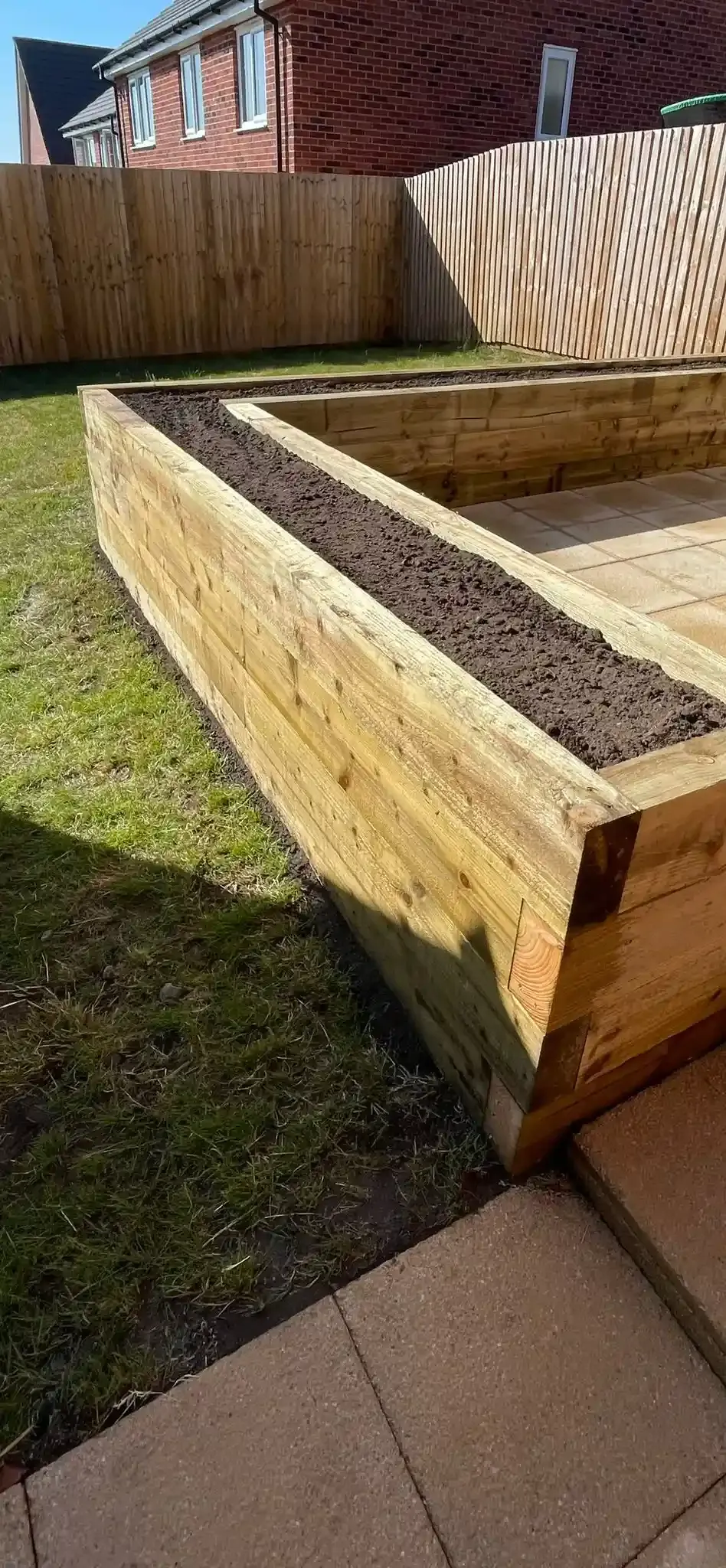 Raised Sleeper Flower Bed